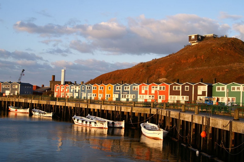 Las casitas Hummerbuden en el puerto de Helgoland